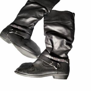 Joe Boxer Womens Zayne Black Riding Boots Size 6 M